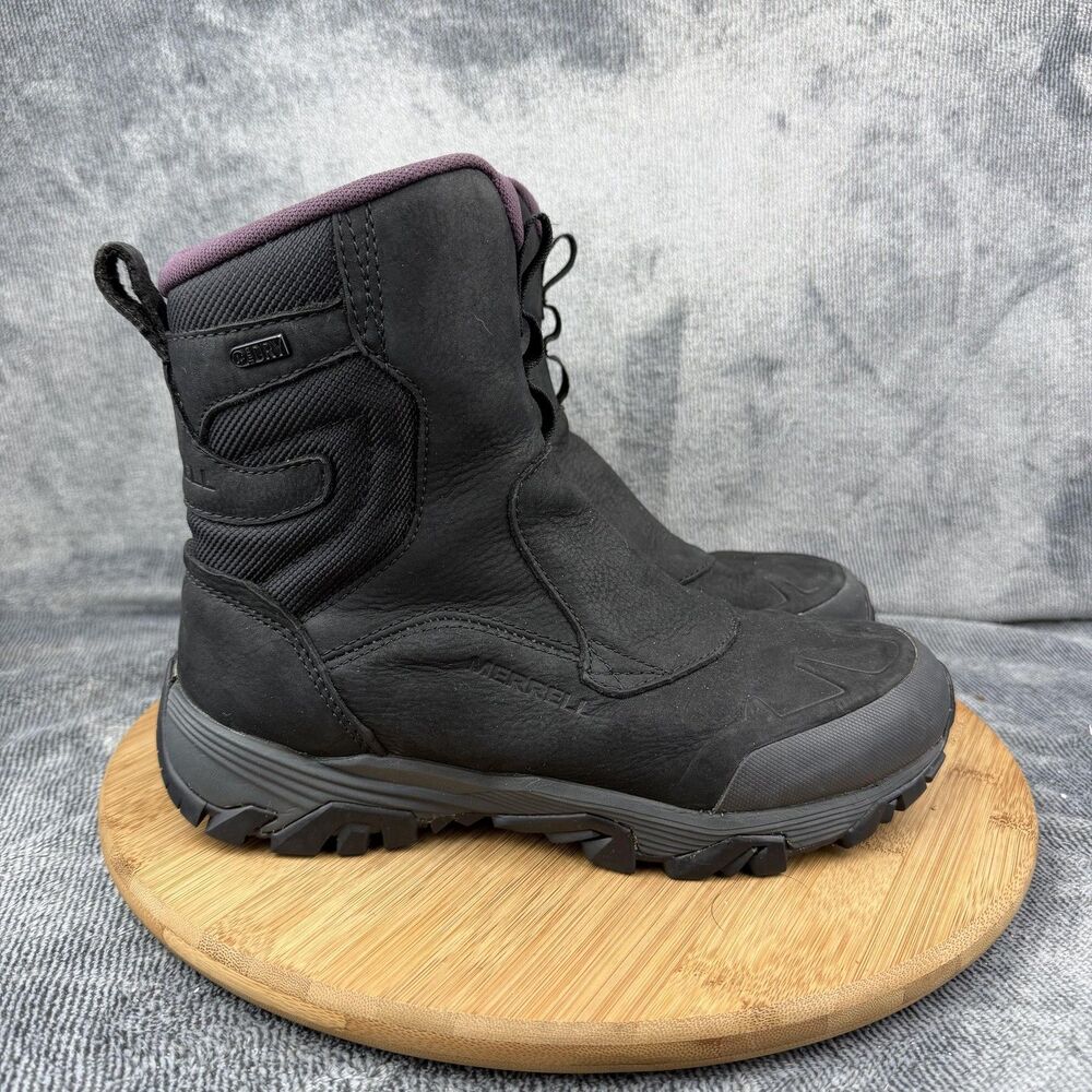 Merrell Boots Womens Size 7.5 Black Waterproof Mid Calf Winter Snow J02426
